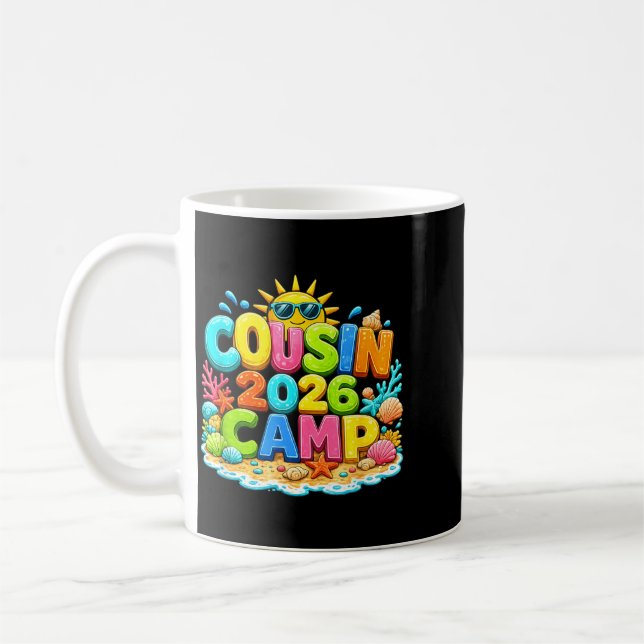 Caneca De Café Acampamento de Primos 2026 Acampamento Férias de V (Esquerda)