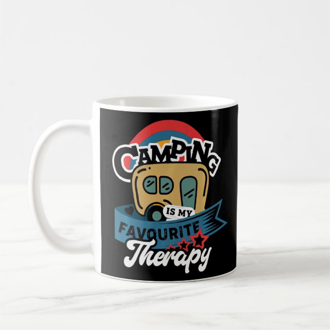 Caneca De Café Acampamento É Minha Terapia Favorita Engraçada Cam (Esquerda)