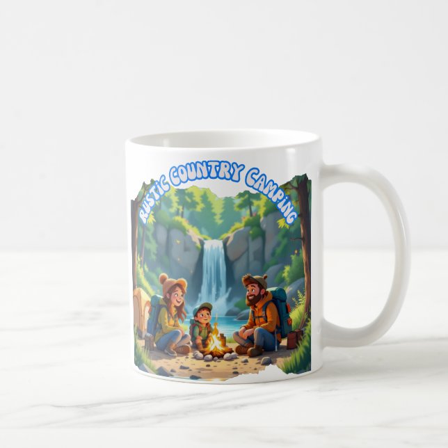 Caneca De Café Acampamento Familiar Rústico Moderno (Direita)