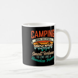 Caneca De Café Acampamento Gastar Fortuna Engraçado Humor Acampan