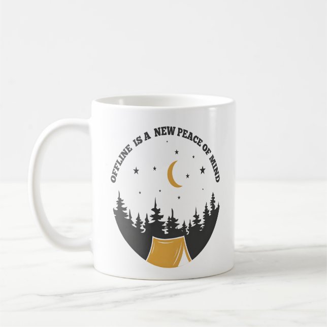 Caneca De Café Acampamento Lunar Tranquilo Offline (Esquerda)