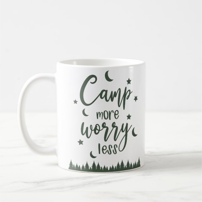 Caneca De Café Acampamento Mais Preocupado Menos (Esquerda)