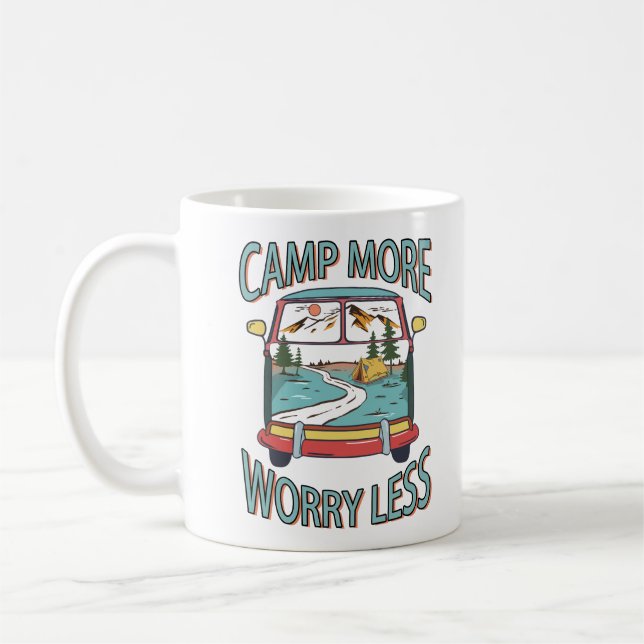 Caneca De Café Acampamento Mais Preocupado Menos Acampamento Engr (Esquerda)