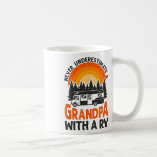 Caneca De Café Acampamento Nunca Subestime Avô Rv Casa Móvel F