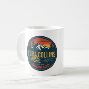 Caneca De Café acampamento vintage nas montanhas de fort colllins