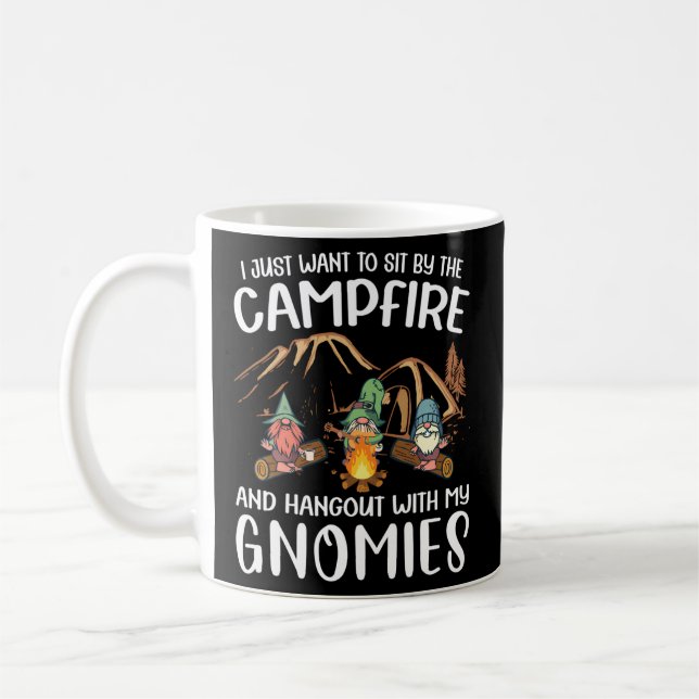 Caneca De Café Acampando Gnomo Com Meu Gnomos. (Esquerda)