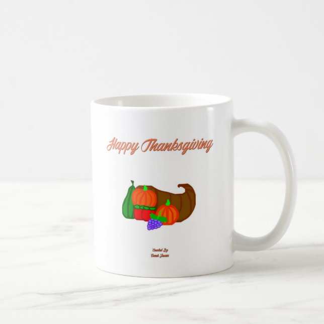 Caneca De Café Ação de Graças Cornucopia Café Mug (Direita)