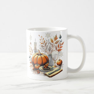 Caneca De Café Ação de Graças de Cozy ao Decor da Mesa de Férias 