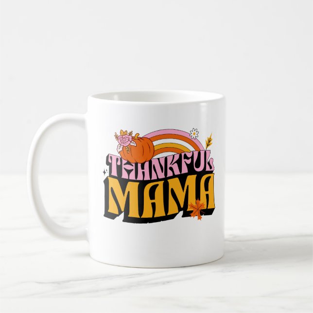 Caneca De Café Ação de Graças de Mama Pumpkin (Esquerda)