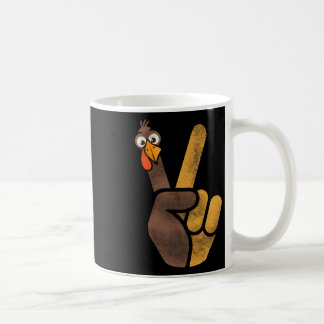 Caneca De Café Ação de Graças engraçada peru fofo sinal de paz ho