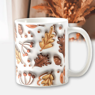 Caneca De Café Ação de Graças Folhas Infladas Do Outono Acorn