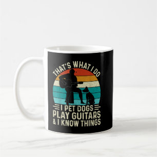 Caneca De Café Acaricio cães, toco guitarra e coisas brancas