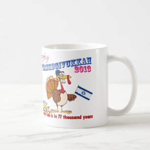 Caneca De Café Acção de graças e Hanukkah.  Thanksgivukkah