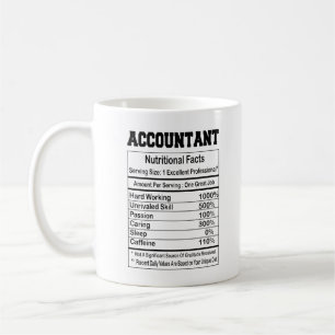 Caneca De Café Accountant Nutrition Facts Coffee Mug