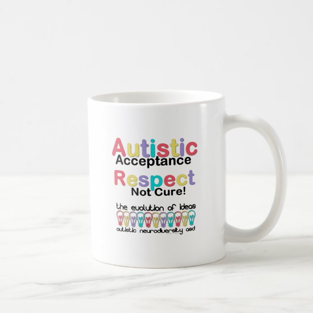 Caneca De Café Aceitação Autista Respeito Não Cura (Direita)