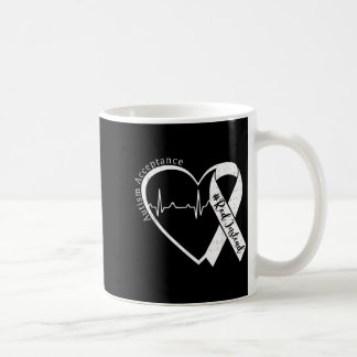 Caneca De Café Aceitação do Autismo Vermelho em vez de Coração Co