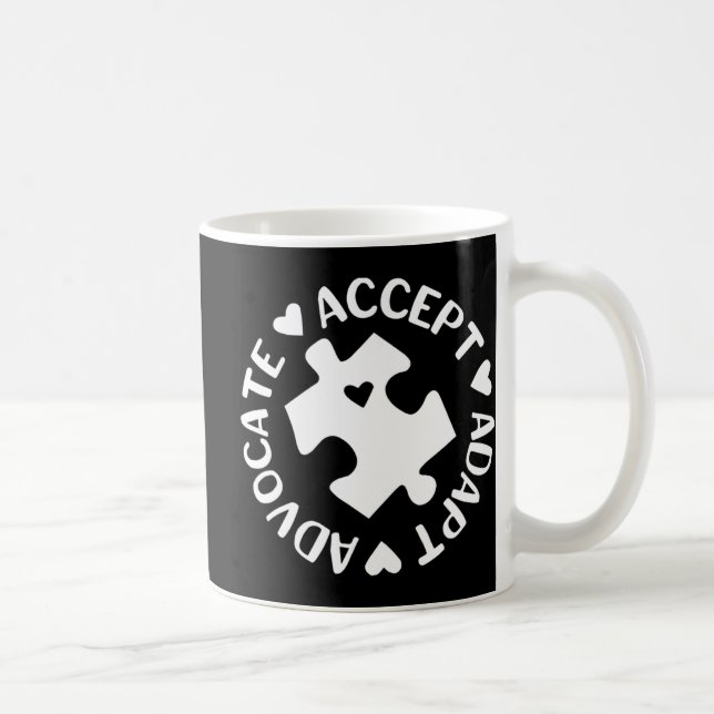 Caneca De Café Aceitar Adaptar Advocate Quebra-cabeça Piece Aware (Direita)