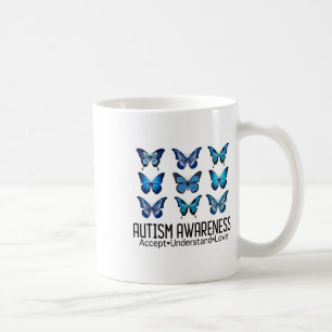 Caneca De Café Aceitar Compreender Autismo Atenção Borboleta