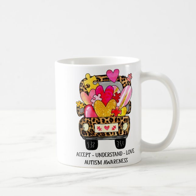 Caneca De Café Aceitar Entender Amar Autismo Conscientização Apoi (Direita)