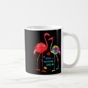 Caneca De Café Aceitar entender amar autismo flamingo puzzle rapa
