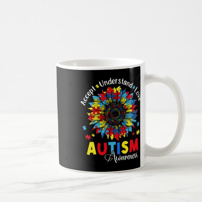 Caneca De Café Aceitar Entender Amar Consciência do Autismo Giras (Direita)