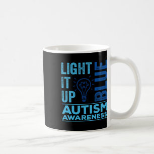 Caneca De Café Acenda-O Autismo Azul Sensibilização S