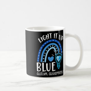 Caneca De Café Acenda-O Azul Autismo Teto Eu Visto Azul Para Auti