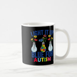 Caneca De Café Acenda-O Mês De Consciência Do Autismo Azul