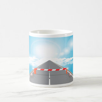 Caneca De Café Acesso Bloqueado à Barreira Rodoviária Vermelha e 