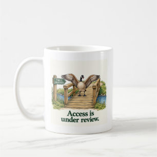 Caneca De Café Acesso Está Em Análise Humor do Ganso Andador