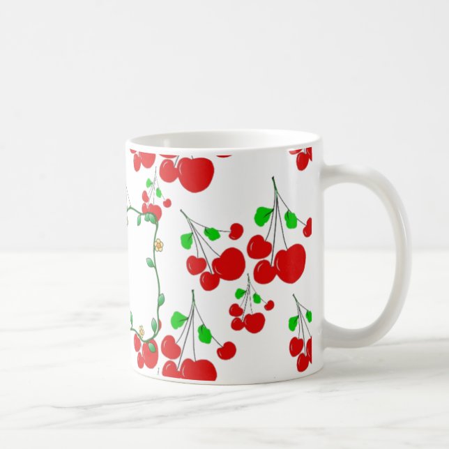 Caneca De Café Acessórios personalizáveis do padrão de cereja ver (Direita)