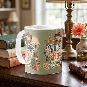 Caneca De Café Achados Vintage Tesouros Cottagecore