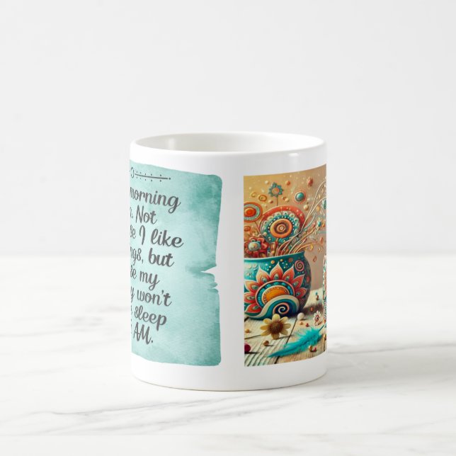 Caneca De Café Acidental de Manhã Pessoa Boho Clássico Floral (Centro)