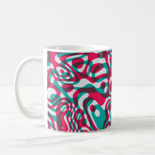 Caneca De Café Acido Psicodélico Sem Olhos De Fundo Funky.