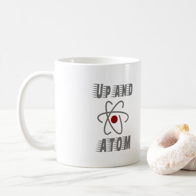 Caneca De Café Acima e ATOM, Ciência Humor Engraçado (Com Donut)