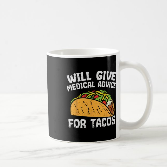 Caneca De Café Aconselhamento Médico Para Tacos Cinco Mexicanos D (Direita)