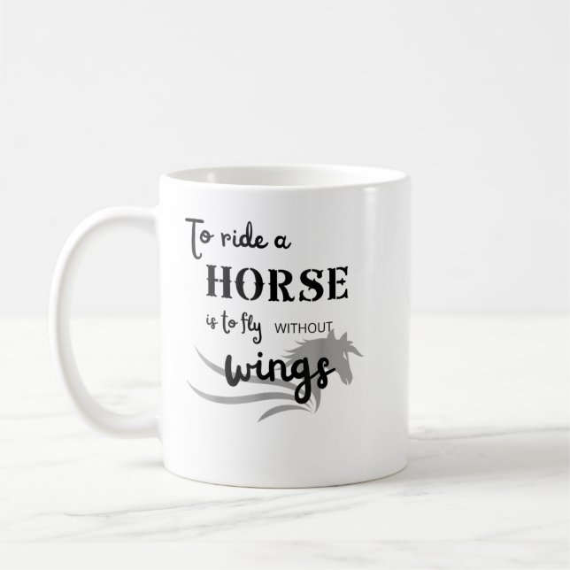 Caneca De Café Acordar Antecipado Para Cavalos Mostra Salto Do Sh (Esquerda)