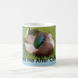 Caneca De Café Acordar-me depois do café Pato dormindo caneca