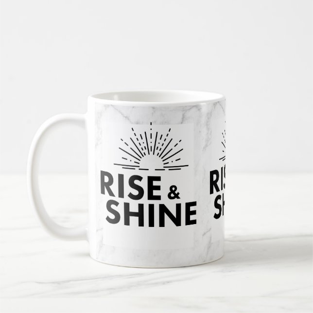 Caneca De Café Acorde e brilhe. Caneca. (Esquerda)