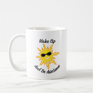 Caneca De Café Acorde e Seja Incrível Sol Com Óculos De Sol