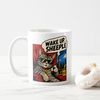 Caneca De Café Acorde Rebanho - Gato da Conspiração