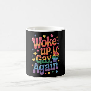 Caneca De Café Acordou Gay Novamente Engraçado Orgulho LGBTQ Arco