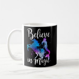 Caneca De Café Acredita Na Magia Unicórnio Sereia Vintage Fantasy