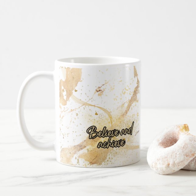 Caneca De Café Acredite e alcance (Com Donut)