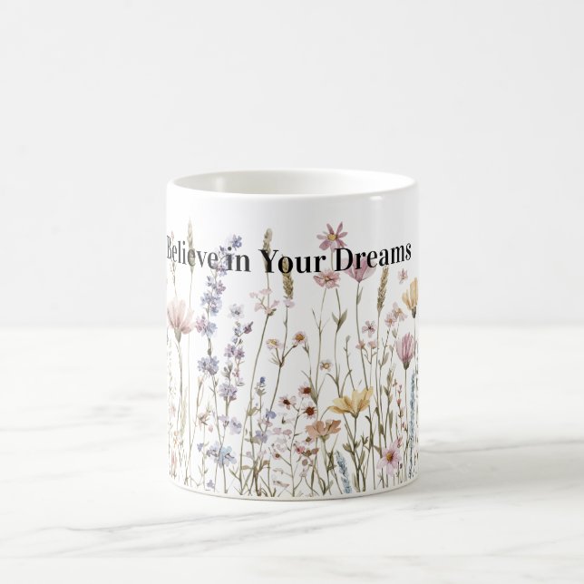 Caneca De Café Acredite em Flores Silvestres (Centro)