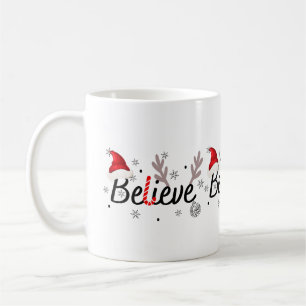 Caneca De Café Acredite em Papais noeis de pijama de Natal T-Shir