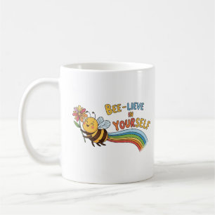 Caneca De Café Acredite em Si Mesmo – Ilustração Motivacional de 
