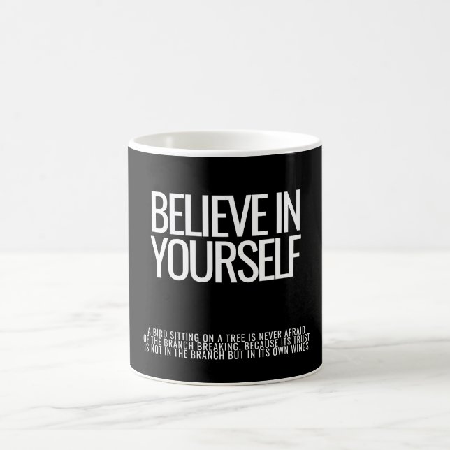 Caneca De Café Acredite em si mesmo, inspirador, Cote Mug (Centro)