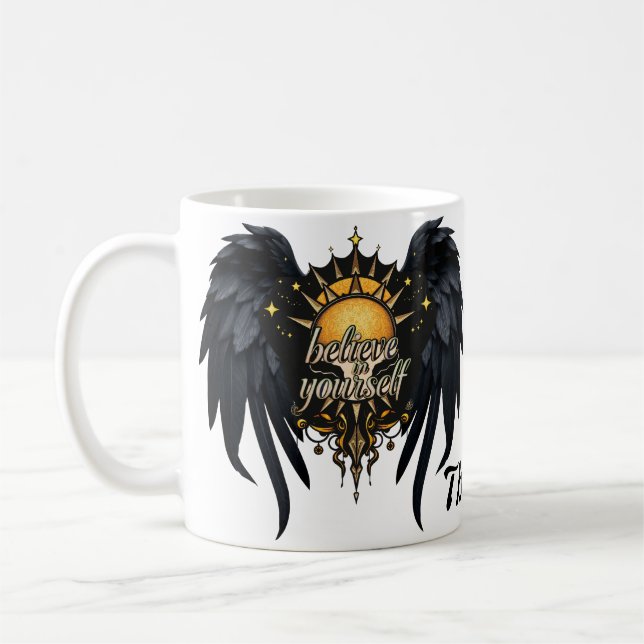 Caneca De Café Acredite em si mesmo, uma carta (Esquerda)
