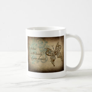 Caneca De Café Acredite na borboleta